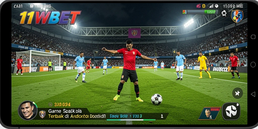 Screenshot gameplay 11WBET menampilkan aksi bermain sepak bola yang intens.