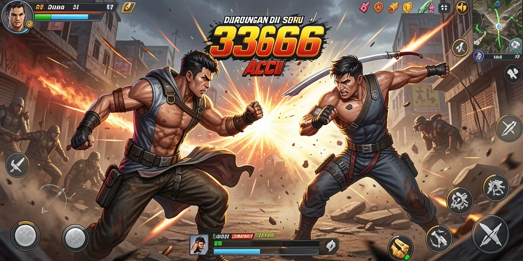 Screenshot menunjukkan aksi seru dalam game 333666.