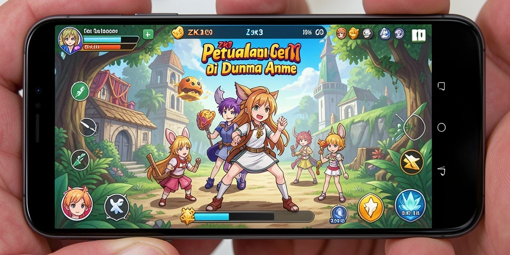 Tampilan gameplay ZK3 yang menarik dan penuh aksi karakter Anime.